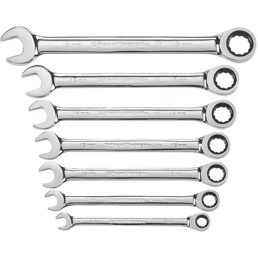 GearWrench® 7-Piece, 12-Point Ratcheting Combination Wrench Set, Metric, 1/Each
